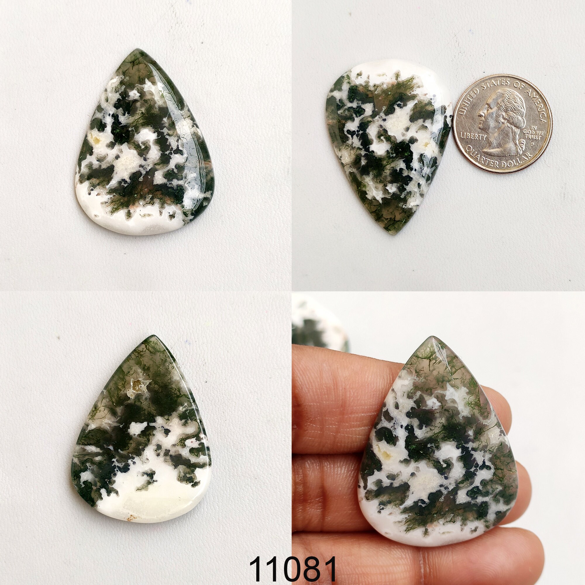 Tree Moss Agate Cabochon Tree Moss Agate Gemstones Natural | Etsy