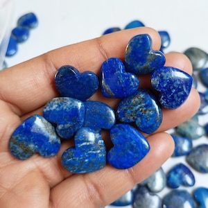 Herz Kristall Lapislazuli Herzen, natürlicher Lapis Schüttgut Herz Kristall, blauer Lapis Lazuli geschwollene Herzen Edelstein für Ringe, Ohrstecker Schmuck Versorgung