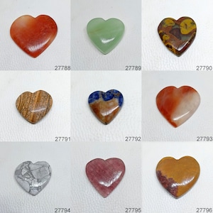 Orange Aventurine Heart, Sodalite Heart, Green Aventurine, Fruity Jasper, Picture Jasper, Howlite Heart, Mookaite Heart For Jewelry Supply