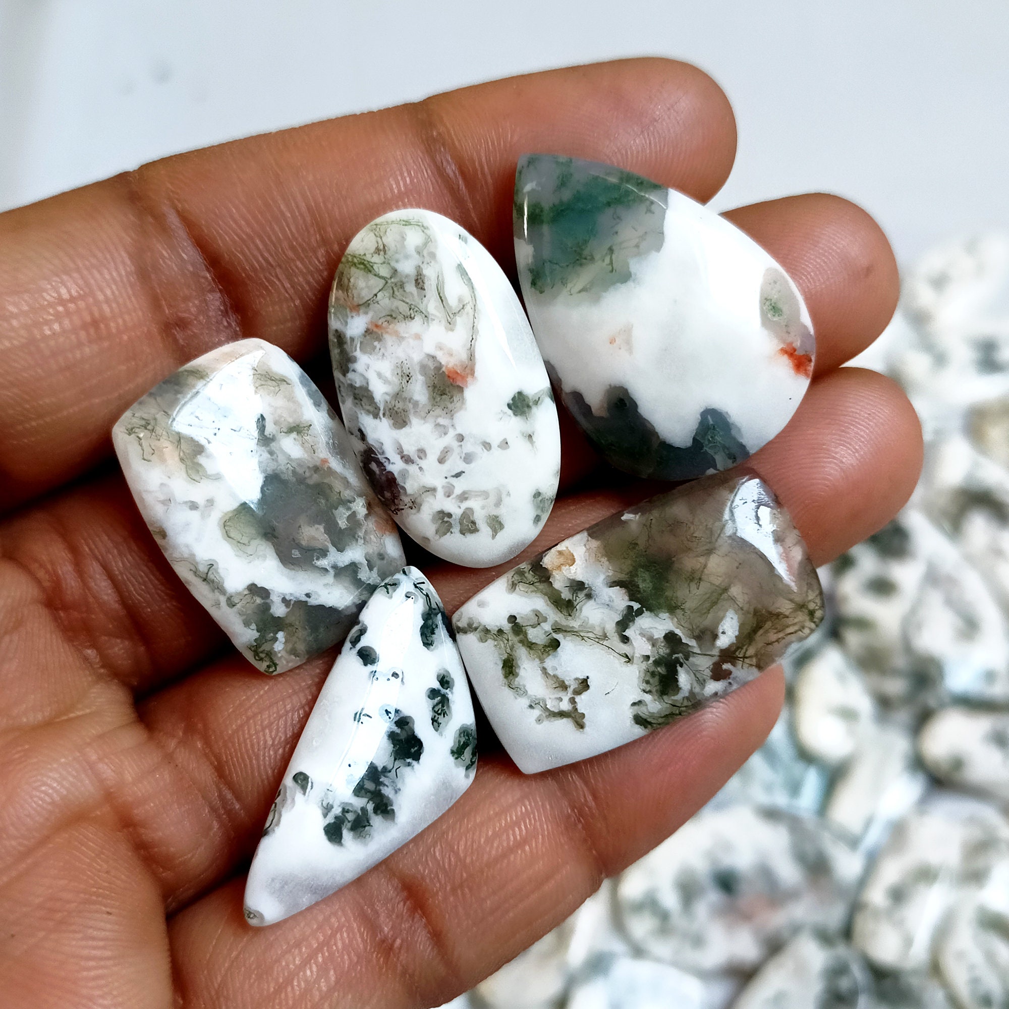 Tree Agate Crystal Cabochon Tree Moss Agate Gemstone Lotto | Etsy