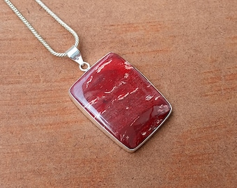 ネックレス・ペンダント Red Jasper Pendant SILVER 925 Red River Jasper Pendant 925 Sterling Silver Pendant Red Jasper