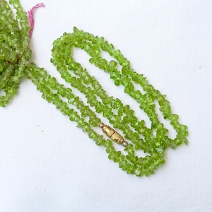 Natural Green Peridot Beads, Chips Beads, 20&quot; Strand Aquamarine Crystal Beads, Natural Gemstone tumble Chip Beads bags For Jewelry, crafting