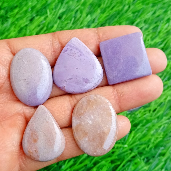 Lavender Quartz Gemstone, Lavender Crystal Cabochon, Lavender Stone Beads AA+ Lavender Jasper For Rings, Pendants, Necklace Jewelry Supply