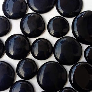 Black Onyx Round Stone, Natural Onyx Gemstone, Round Onyx Cabochon, Black Onyx Wholesale lot Mix Size for Onyx Rings, Pendants Jewelry Stone