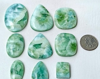 Smithsonite Cabochon AA+ Smithsonite Stone, Wholesale lot Hemimorphite Gems, Hemimorphite Gemstone for jewelry Mix Size/Shape per Carats