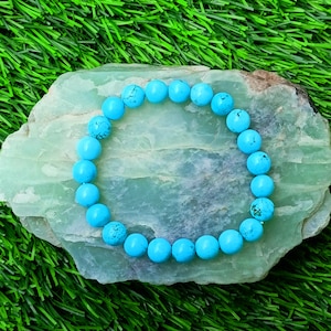 Turquoise Bracelets, Howlite Beaded Bracelet, Crystal bracelets, Women Dainty Bracelet, Gemstone Bracelet, Stretch Bracelet, Unisex Bracelet