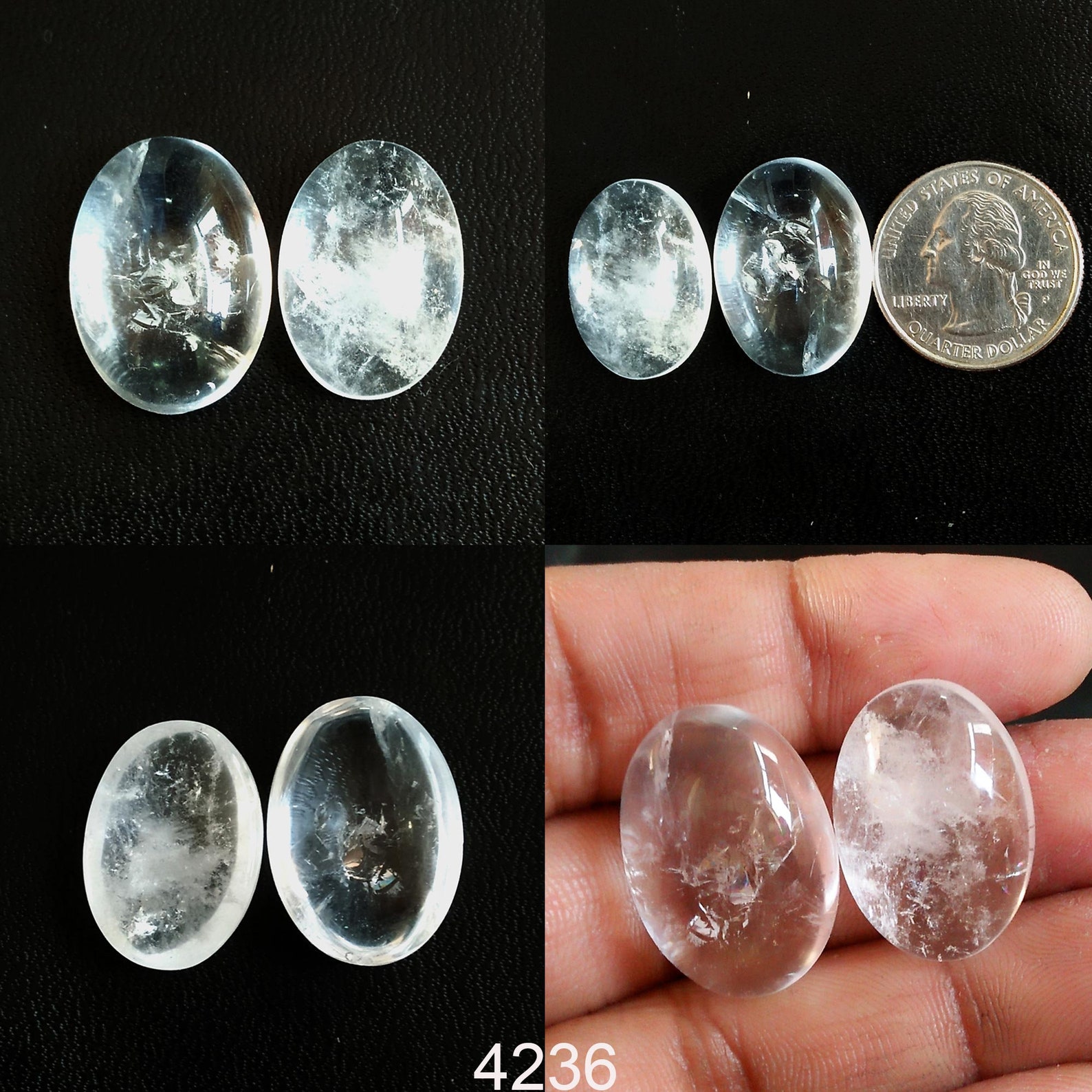 Natural Clear Quartz Gemstone Clear Quartz Cabochon Quartz Etsy