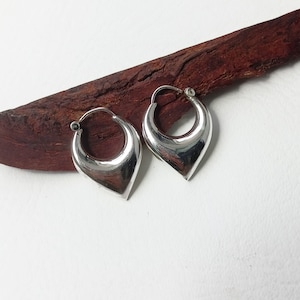 Chunky Hoop Ohrringe, Vintage Silber Creolen, Silber Hoop Ohrringe, Sterling Silber Ohrringe, Huggie Hohl Creolen