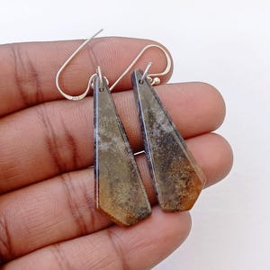 Pendientes de ágata, pendientes colgantes de ágata, pendientes de plata esterlina, pendientes diarios de piedras preciosas, pendientes gruesos, pendientes delicados como regalo para sus amigas