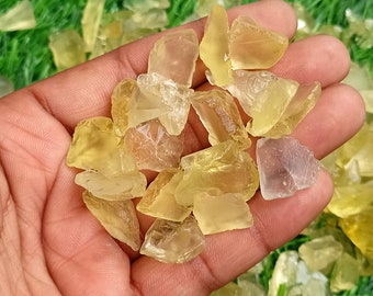Fragmentos de cristal de cuarzo limón natural, piezas de piedras preciosas a granel