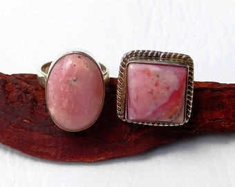 Pink Opal Rings, Opal Ring, Silver Statement Rings, Chunky Rings, Dainty Rings, Gemstone Ring, Boho Jewelry, Gifts For Her,  Rings for women