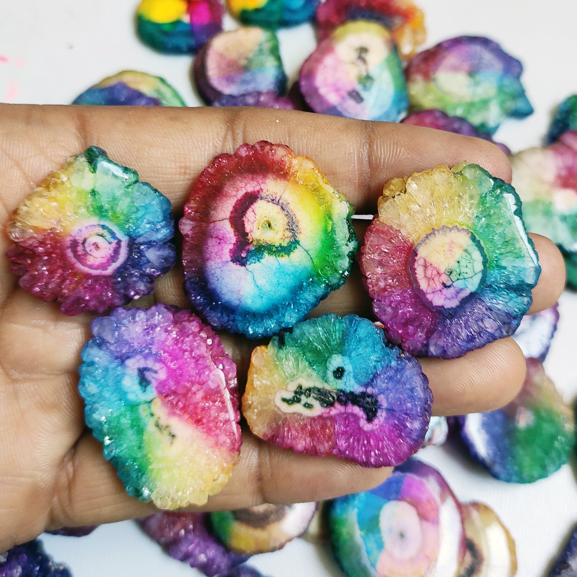 レインボーソーラーアゲートドゥルージー、ソーラークォーツ、ソーラー