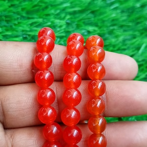 Carnelian Bracelet, Root Chakra Carnelian Bracelet for Women, Carnelian Agate Crystal Jewelry, Carnelian bracelets adjustable 4mm-6mm Round