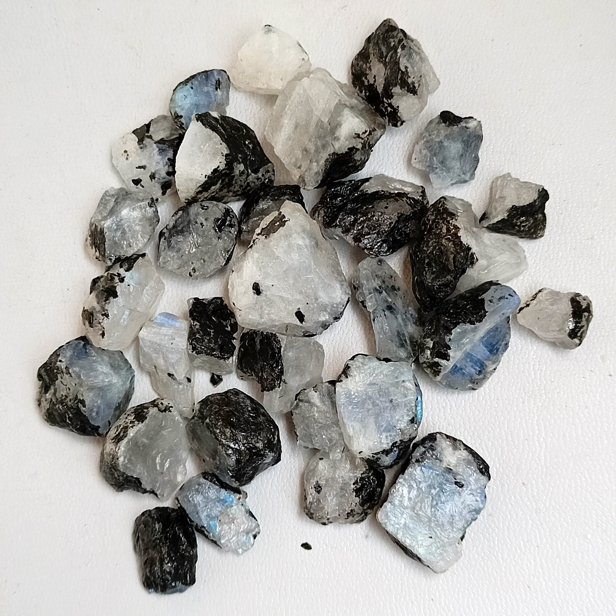 Raw Moonstone Crystals with Black Tourmaline Moonstone Rough Etsy