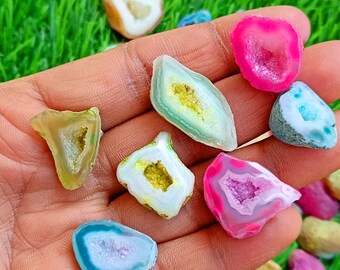 Window Druzy Agate Slice, Agate Slices Bulk, Solar Quartz Druzy Slab, Geode Polished Slabs, Dyed Drusy Slice For Wire-wrap Pendant, Jewelry