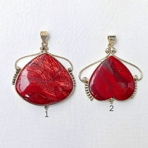 Red Jasper 925 Sterling Silver Pendant Necklace - Handmade Boho Jewelry