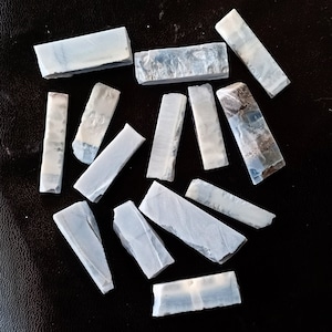 Blue Opal Crystal Shards, Natural Blue Opal Raw Slice, Blue Opal Stone, Peruvian Opal Quartz Rough Shards, Raw Quartz for Crafting, Jewelry