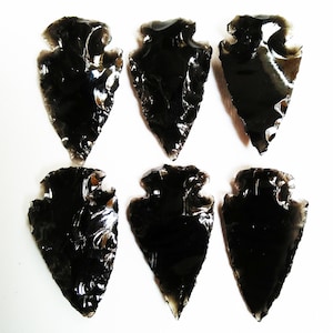 Obsidian Arrowheads, Metaphysical Glass Crescent Arrowhead Shape, Crystals Healing Stone AAA quality Obsidian Arrowhead Stone for Jewelry