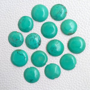 Tibetan Turquoise Cabochon: 12x12mm Round Gemstone