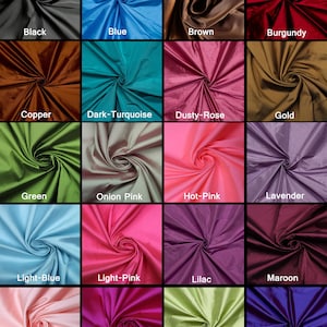 Taffeta Fabric by the yards, Silk Taffeta Fabric, Plain Taffeta Fabric, Polyester Taffeta, Gown Fabric for Bridal Dress, Fabric By The meter