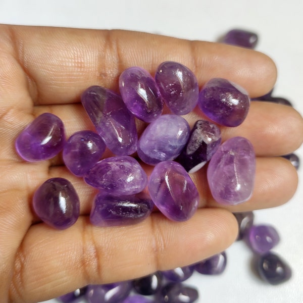 Amethyst Tumble Stone, Natural Amethyst Crystal, Amethyst Loose Tumbled, Crystal Healing Stone Reiki Tumbles, Crystal Craft kits for Jewelry