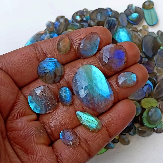 Labradorite Faceted Gemstone, Natural Labradorite Cabochons, Wholesale Bulk  Crystal Lot For Rings, Earrings, Pendant Jewelry Making Stones
