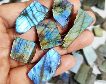 Labradorite Slice, Labradorite Crystal Slab Small Multifire wholesale Labradorite Flat Stone AA Mix Labradorite Polished Slice for Jewelry
