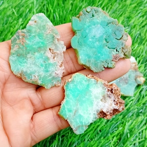 Chrysoprase Slice, Natural Chrysoprase Gemstone  Slab, Raw Chrysoprase Crystal Flat Stone Craft & Decor, Wholesale Crystal, Bulk crystal