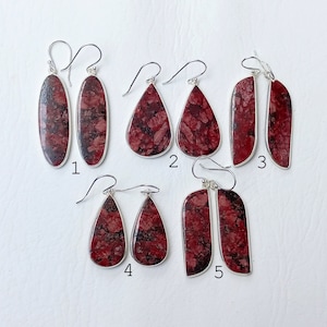 Ruby Tourmaline Earrings, Dangle Earrings, Sterling Silver Earrings, Earrings for Women Daily Earrings Gemstone Earrings, Dainty Earrings