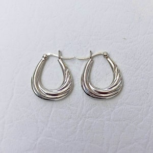 Silver hoops, silver earrings, chunky earrings, Chunky Hoop Earrings, Hollow hoop earrings,  Dainty earring hoops gift for mom, gift for her