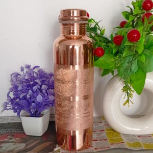 100% Pure Copper Water Bottle, Leak Proof Bottle Ayurveda Benefits Bottle, Gym Bottle, Handmade Copper Bottle, Yoga Copper Water Bootle