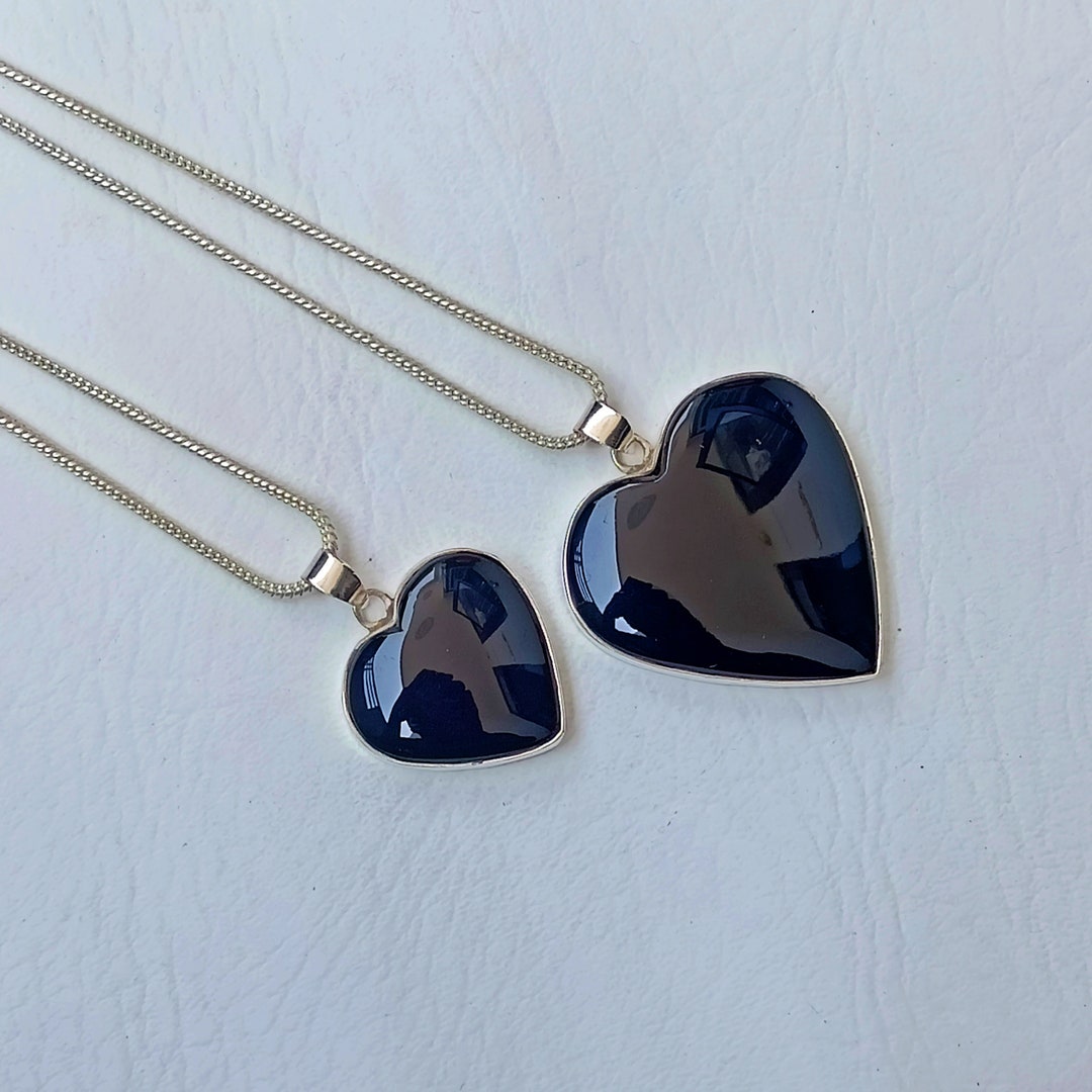ネックレス・ペンダント [SENTIMENTS] NO.435 [BLACK] HEART ONYX NECKLACE Black Onyx Heart Necklace, Onyx Heart Pendants, Sterling