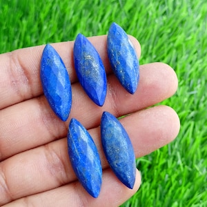 Lapis Lazuli Marquise Faceted Stone, Blue Lapis Stone, Faceted Lapis Lazuli Cabochon, Wholesale lot Mix Size for Pendants Jewelry Supply
