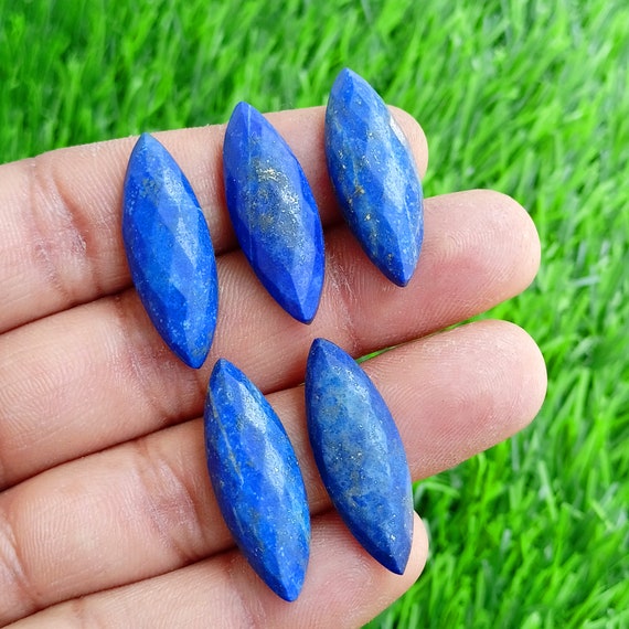 Lapis Lazuli Marquise Faceted Stone Blue Lapis Stone Faceted Etsy