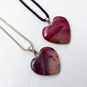 Mookaite Heart Pendants, Heart Necklace, Heart Crystal Necklace, Sterling Silver Pendants, Handmade Jewelry, Gifts For Her, girlfriends, Mom