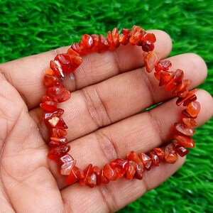 Carnelian Bracelet, Carnelian Chips Bracelet, Bracelet for Women, Yoga Bracelets, Energy Bracelet, Anxiety Bracelet, Root Chakra Bracelet,