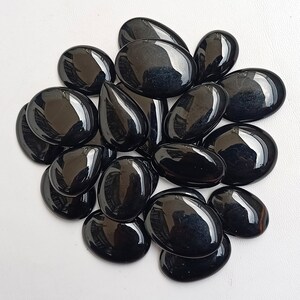 Black Onyx Stone, Onyx Gemstone, Onyx Cabochon, Black Onyx Wholesale lot Mix Size for Onyx Pendants Jewelry Supply image 8