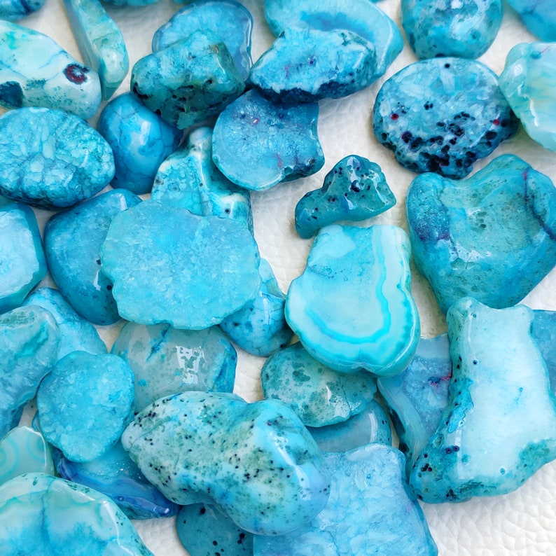 Blue Agate Druzy Slice, Window Agate Slices Bulk, Solar Quartz Druzy Slab, Geode Polished Slabs, Dyed Drusy Slice For Wire-wrap Jewelry, crystal, gemstone, wholesale crystal, crystal cabochon, cabochon, bulk crystal, crystal stone