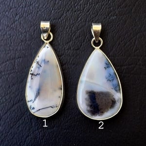 Dendrite Opal Pendant Necklace, Dendritic Pendants, Sterling Silver Pendant, Boho Charms, Crystal Necklace Handmade Gifts For Her, Gifts Mom