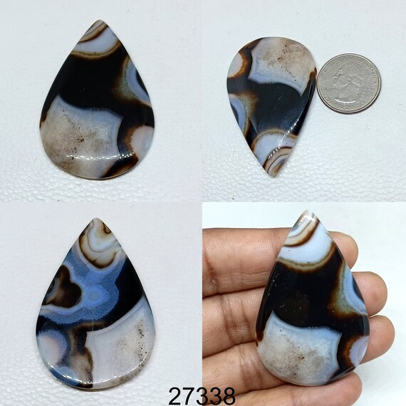 穴あき桜瑪瑙[293] 40x27mm 65Cts / 天然石ルース | Attic Natura