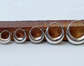 Orecchini a cerchio, grossi cerchi d'argento, orecchini a cerchio d'argento, orecchini in argento sterling, orecchini grossi, orecchini d'argento grossi, Dainty Hoops