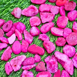 Pink Agate Druzy Slice, Window Agate Slices Bulk, Solar Quartz Druzy Slab, Geode Polished Slabs, Dyed Drusy Slice For Wire-wrap Jewelry, crystal, gemstone, wholesale crystal, crystal cabochon, cabochon