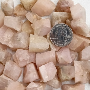 Raw Pink Quartz Crystal Chunks: Heart Chakra Meditation Stone