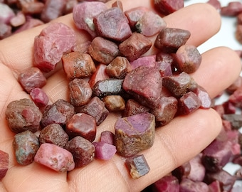 Raw Ruby Crystal, Natural Ruby Rough Stone, Red Ruby Gemstone, Raw Ruby Chunks, Ruby Quartz for Raw Crystal, Protection and Good Luck Stone