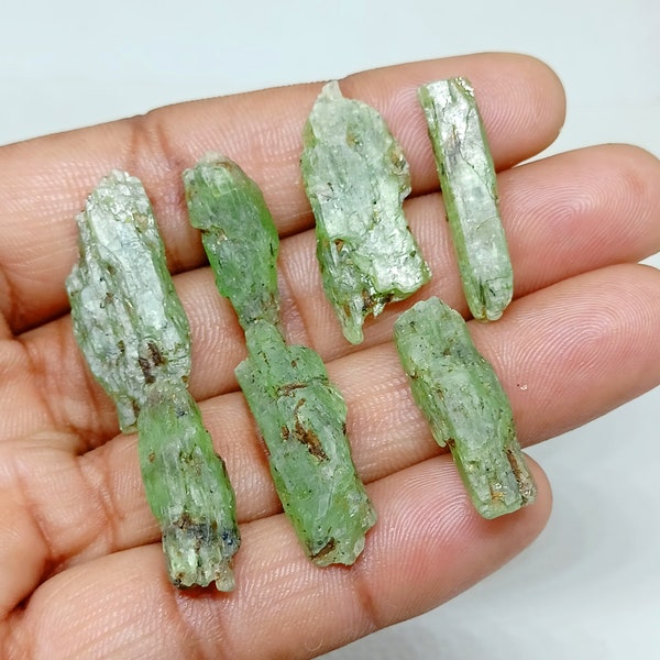 Green Kyanite Crystals Shards, Kyanite Blades, Raw Kyanite Stone, Natural Kyanite Stick, Kyanite Shards, Kyanite Rough For Jewelry