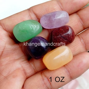 Mixed Tumbled Healing Crystals Grab Bag with Velvet Pouch