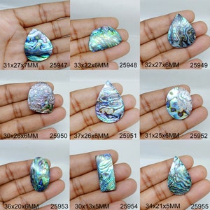 Abalone Shell Cabochon, Natural Abalone Shell Gemstones, Abalone Shell Stones, Healing Crystal, For Pendant, Necklace Jewellery Making Stone