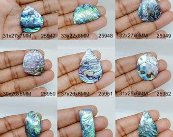 Abalone Shell Cabochon, Natural Abalone Shell Gemstones, Abalone Shell Stones, Healing Crystal, For Pendant, Necklace Jewellery Making Stone