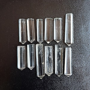 Lápis de cristal de quartzo transparente, pontas de varinha de cristal, lápis de cristal de quartzo, pontas de bastão de quartzo, cristais brutos para colares e joias faça você mesmo