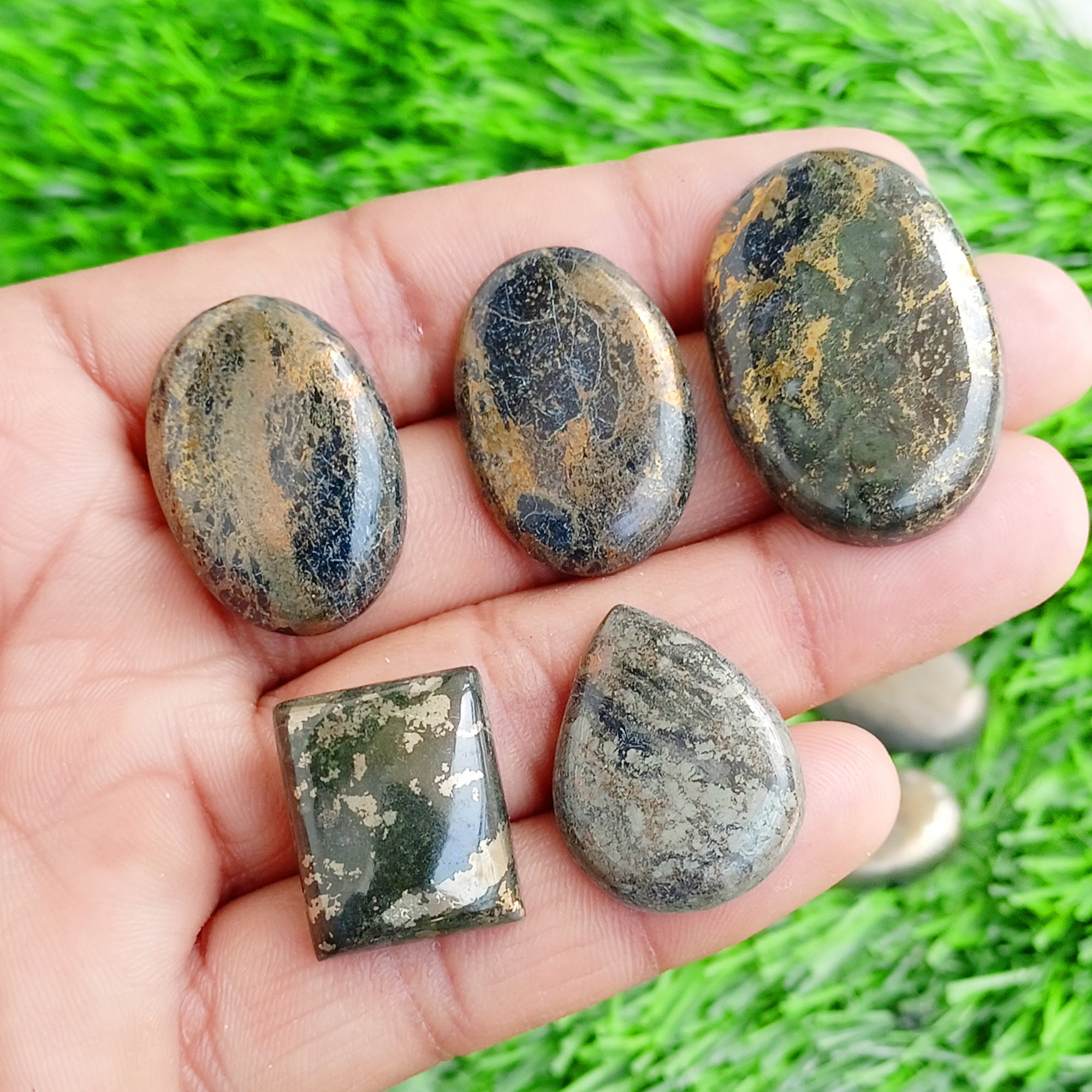 Apache Gold Pyrite Cabochon Lot Natural Apache Gold Gemstone Wholesale Bulk Loose Stone by Carats for Jewelry Making Supply Etsy